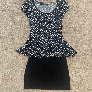 Black and white polka dot dress